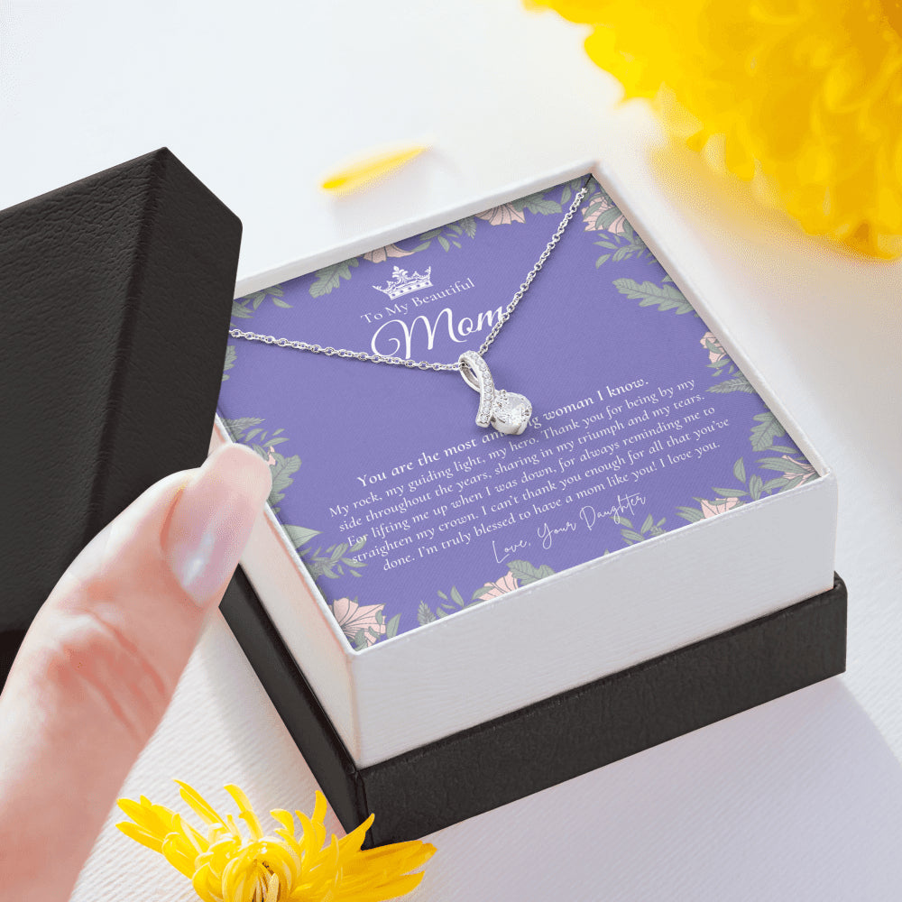 To My Beautiful Mom Necklace | Beautiful Mom Gift | Mother’s Day Gift | Birthday Gift for Mom | Gift from Daughter on Wedding Day