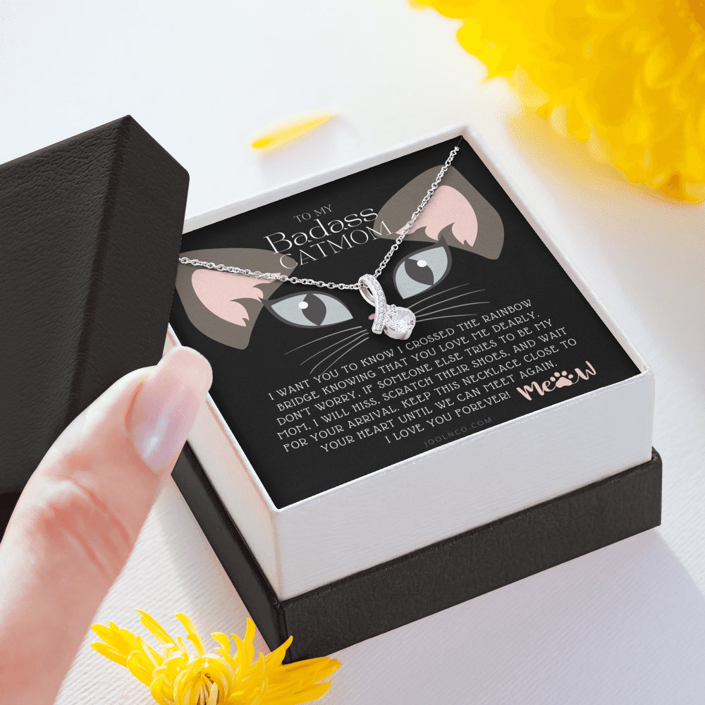 ALLURING BEAUTY Necklace, To My Badass Cat Mom, Until We Can Meet Again Necklace, Loss of Cat memorial necklace, Cat loss gifts, Rainbow Bridge Cat, Pet sympathy gift