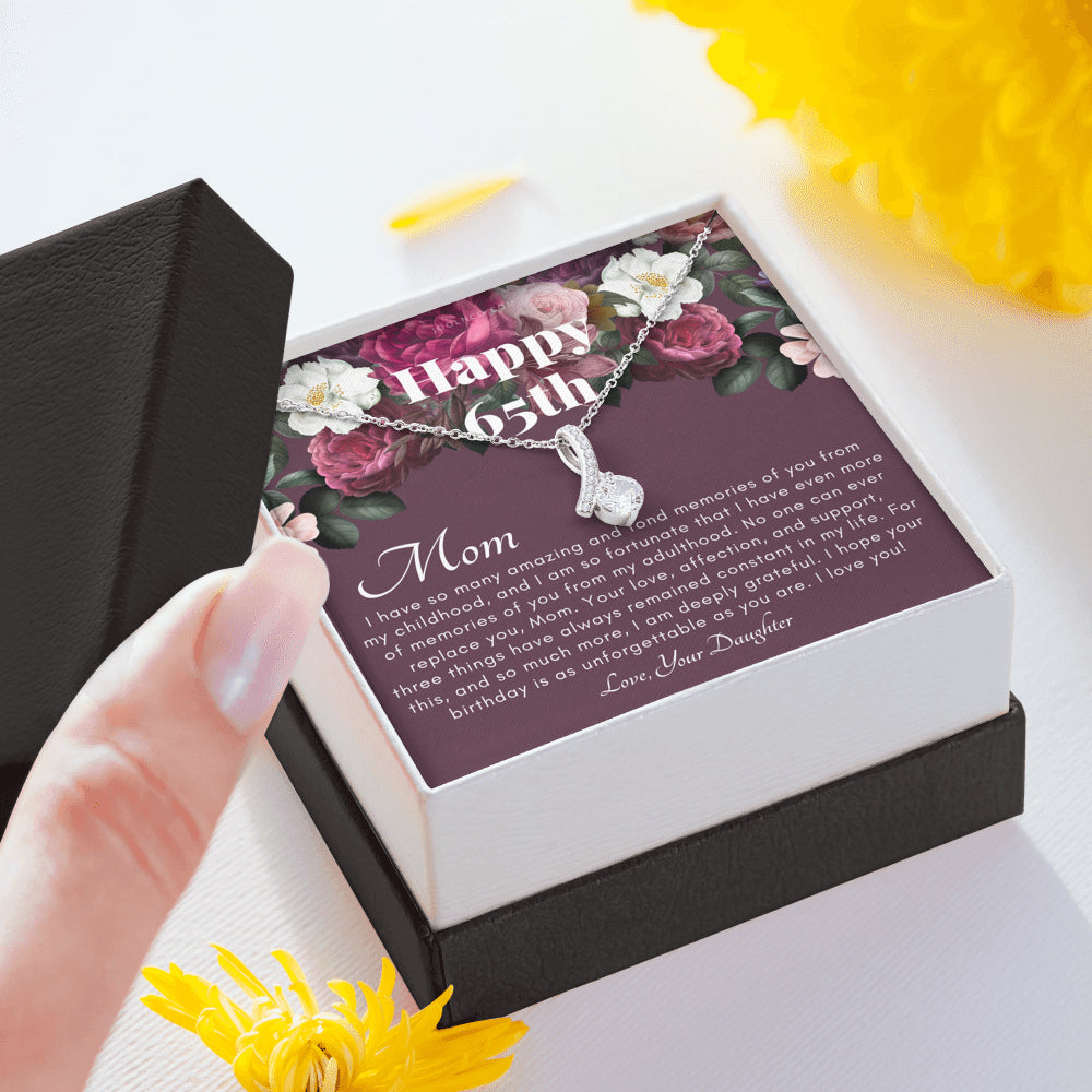Mother's 65th Birthday Gift | Gift for Mom on her birthday | Gift For Mom from Daughter | Mom Necklace | Best Mom Gift Message Card