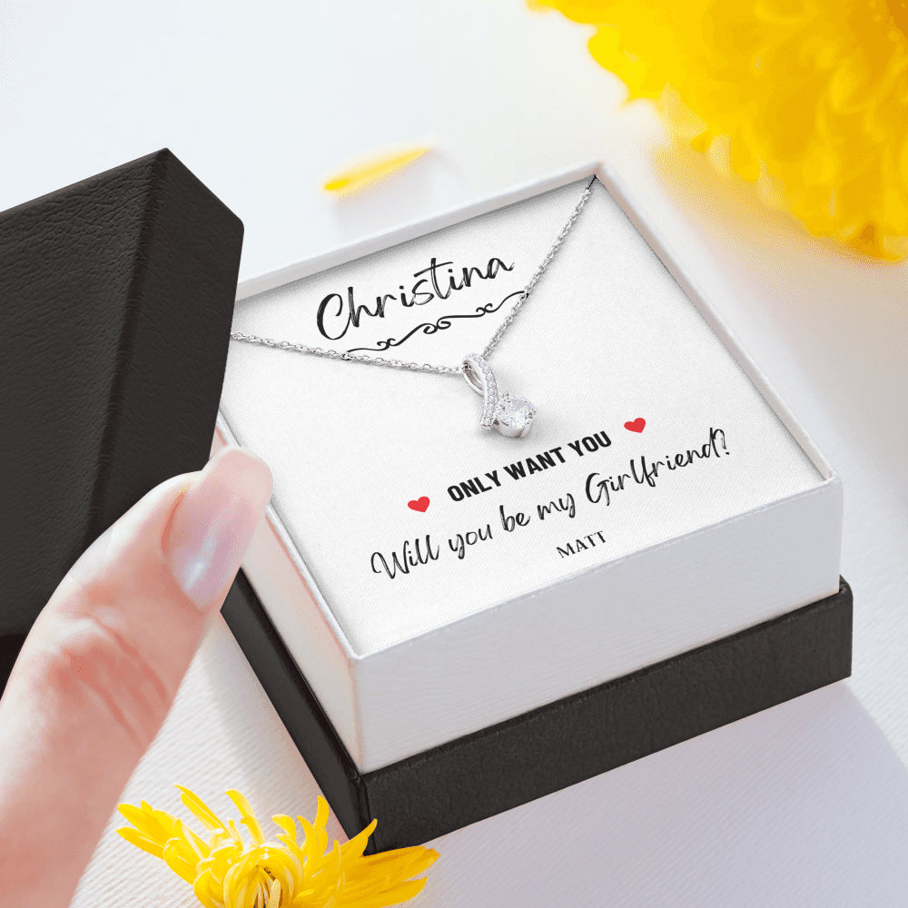 Girlfriend Proposal Ideas, Will You Be My Girlfriend Gift, Asking Out Girlfriend, Will You Be My Girlfriend Proposal Necklace