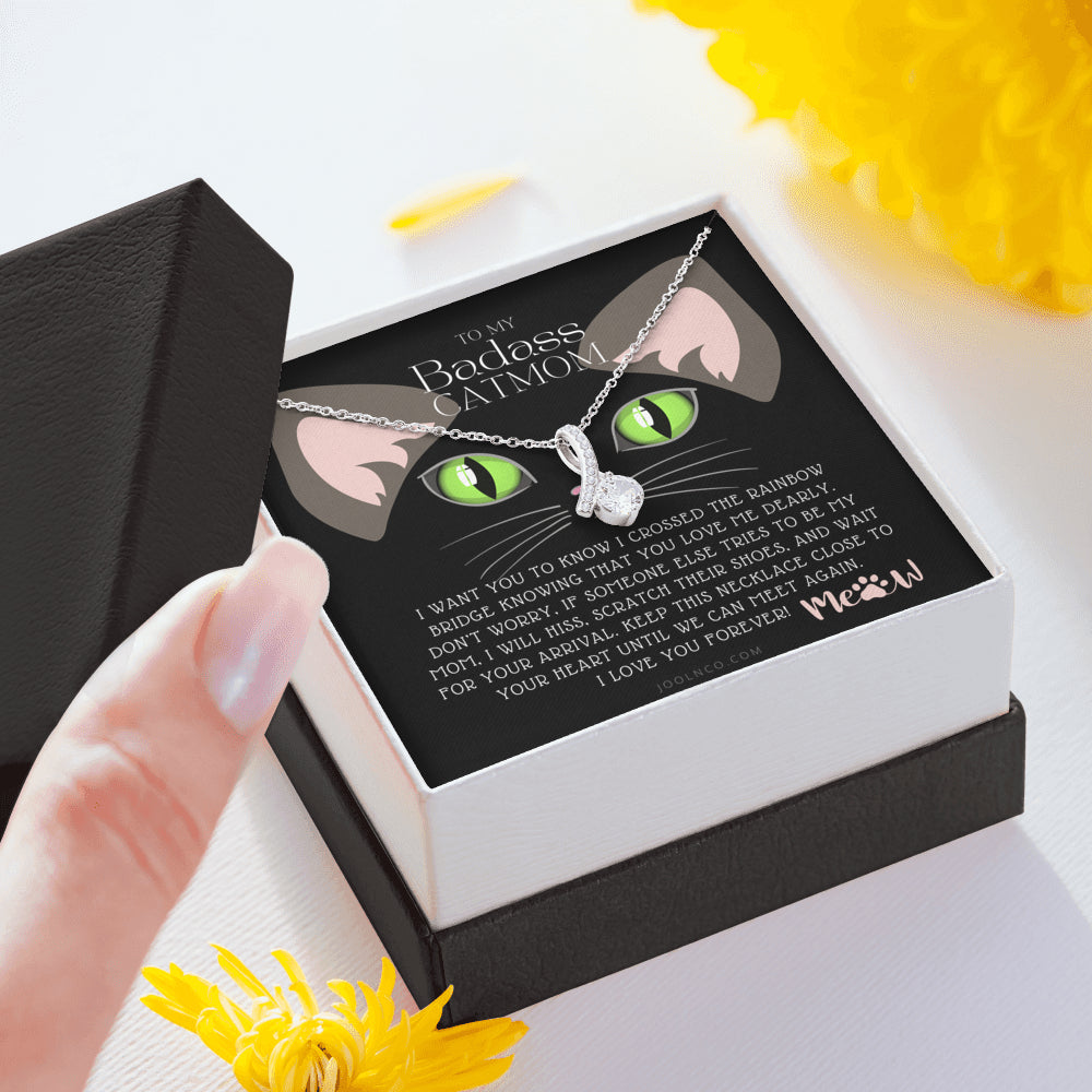 ALLURING BEAUTY Necklace, To My Badass Cat Mom, Until We Can Meet Again Necklace, Loss of Cat memorial necklace, Cat loss gifts, Rainbow Bridge Cat, Pet sympathy gift