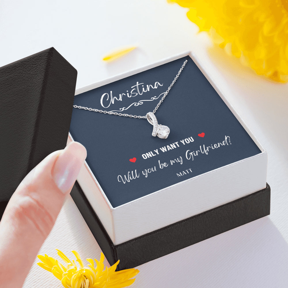 Girlfriend Proposal Ideas, Will You Be My Girlfriend Gift, Asking Out Girlfriend, Will You Be My Girlfriend Proposal Necklace