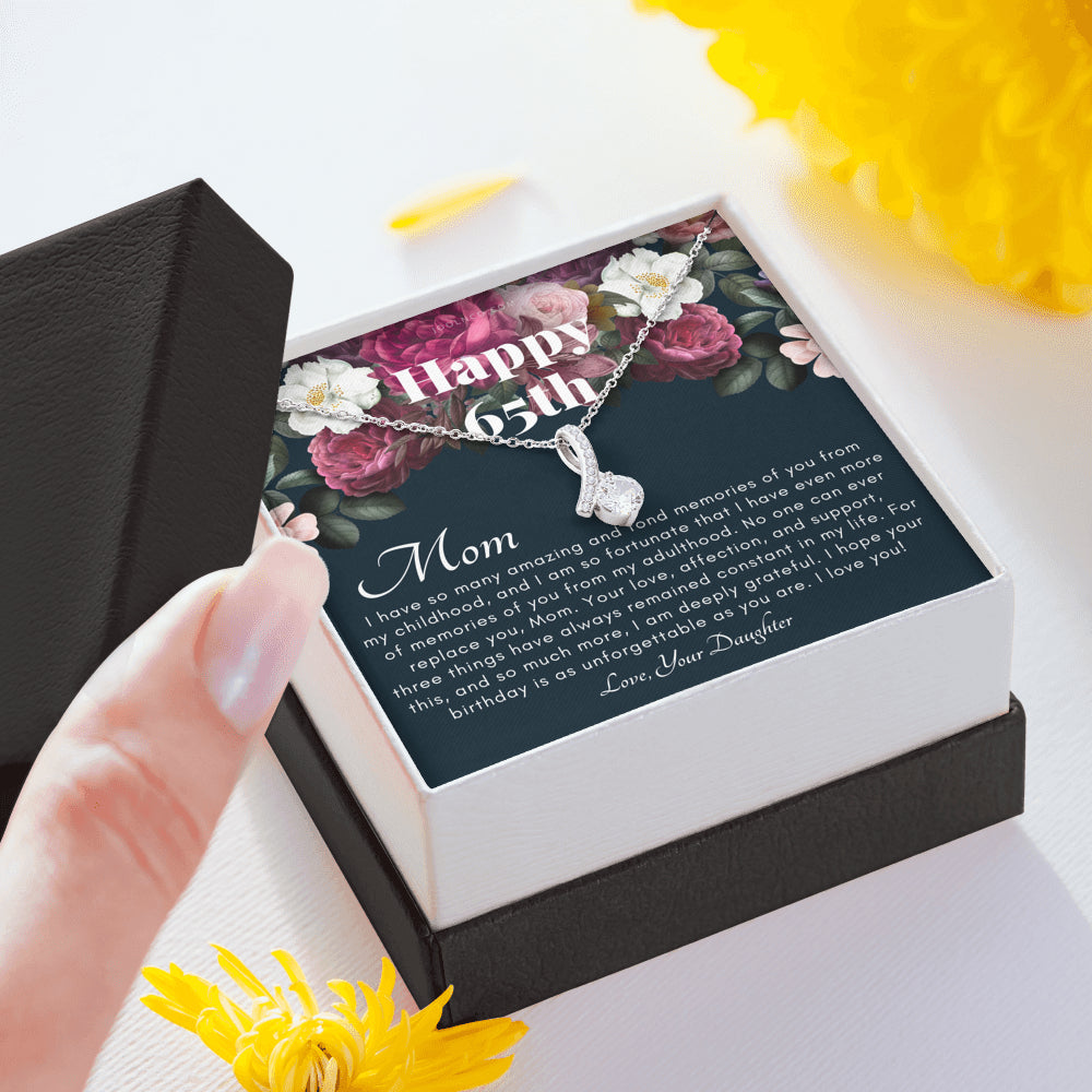 Mother's 65th Birthday Gift | Gift for Mom on her birthday | Gift For Mom from Daughter | Mom Necklace | Best Mom Gift Message Card