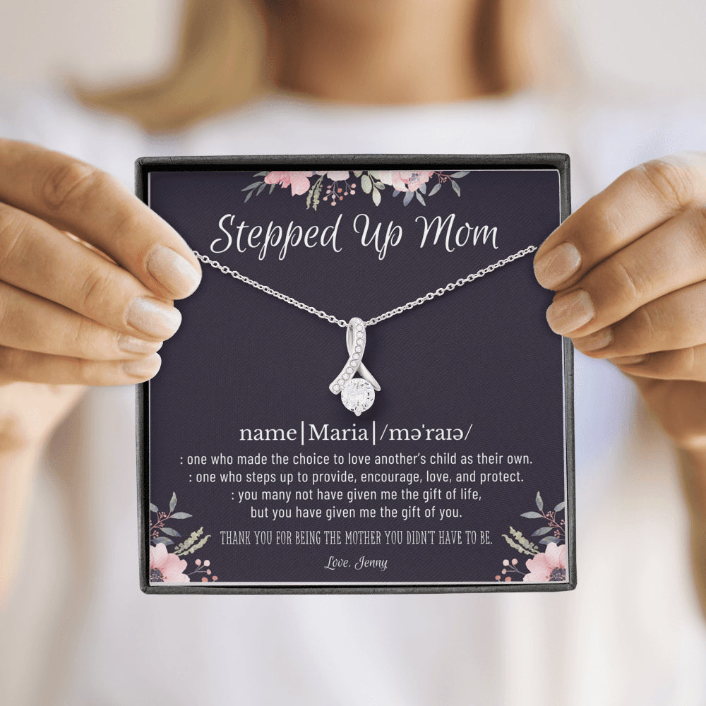 Stepmom Necklace, Stepmom Birthday Gift Idea, Meaningful Stepmom Gift, Thank You Stepmom, Unbiological Mom Gift, Bonus Mom Necklace