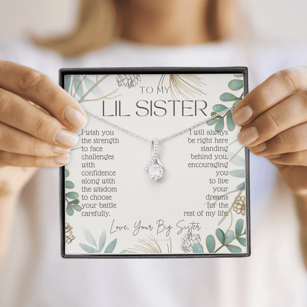 ALLURING BEAUTY Necklace, To My Little Sister, Live Your Dreams, Gift for Little Sister from Big Sister, Sister Birthday, Graduation, Christmas Present