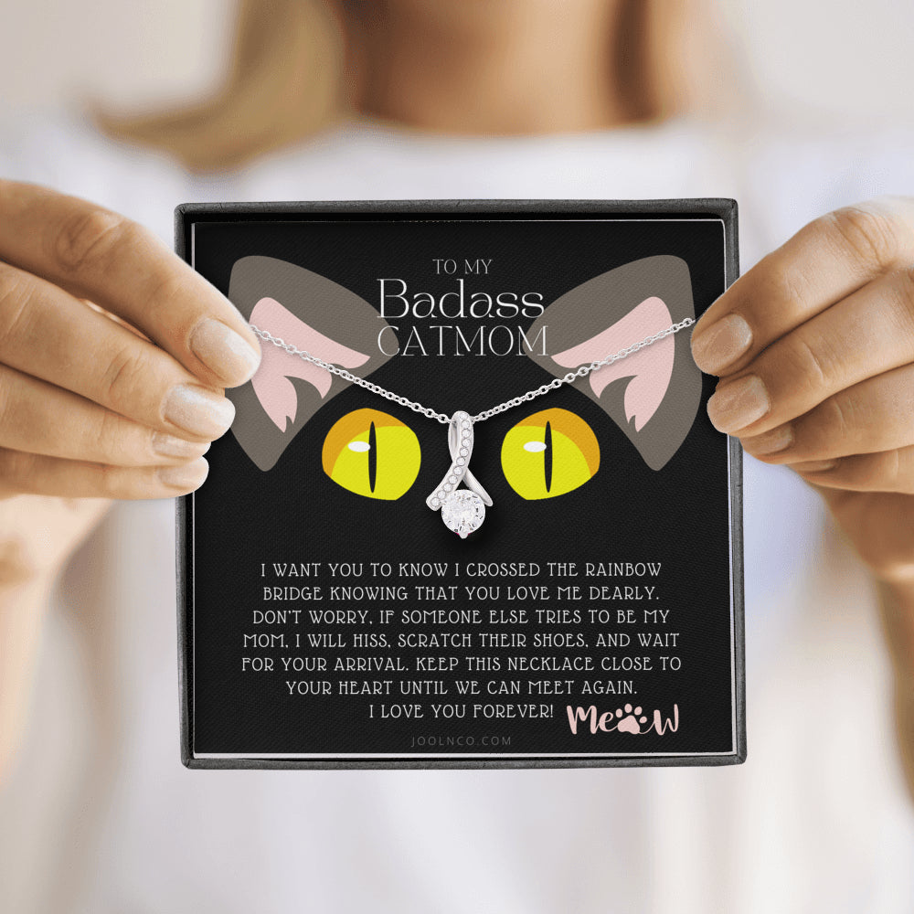 ALLURING BEAUTY Necklace, To My Badass Cat Mom, Until We Can Meet Again Necklace, Loss of Cat memorial necklace, Cat loss gifts, Rainbow Bridge Cat, Pet sympathy gift