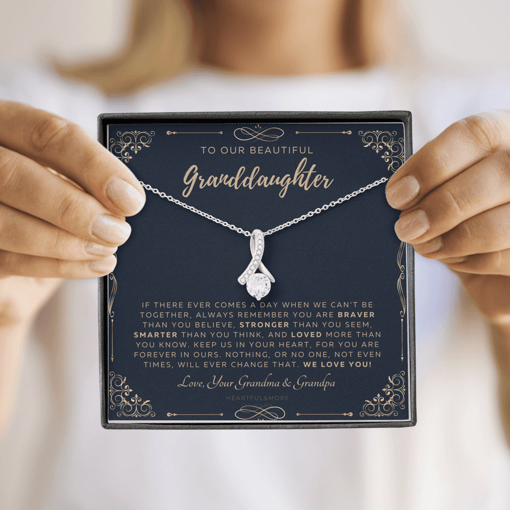 ALLURING BEAUTY Necklace, Gift for Granddaughter from Grandma & Grandpa, To Our Granddaughter, Live Your Dreams, Birthday, Graduation, Christmas