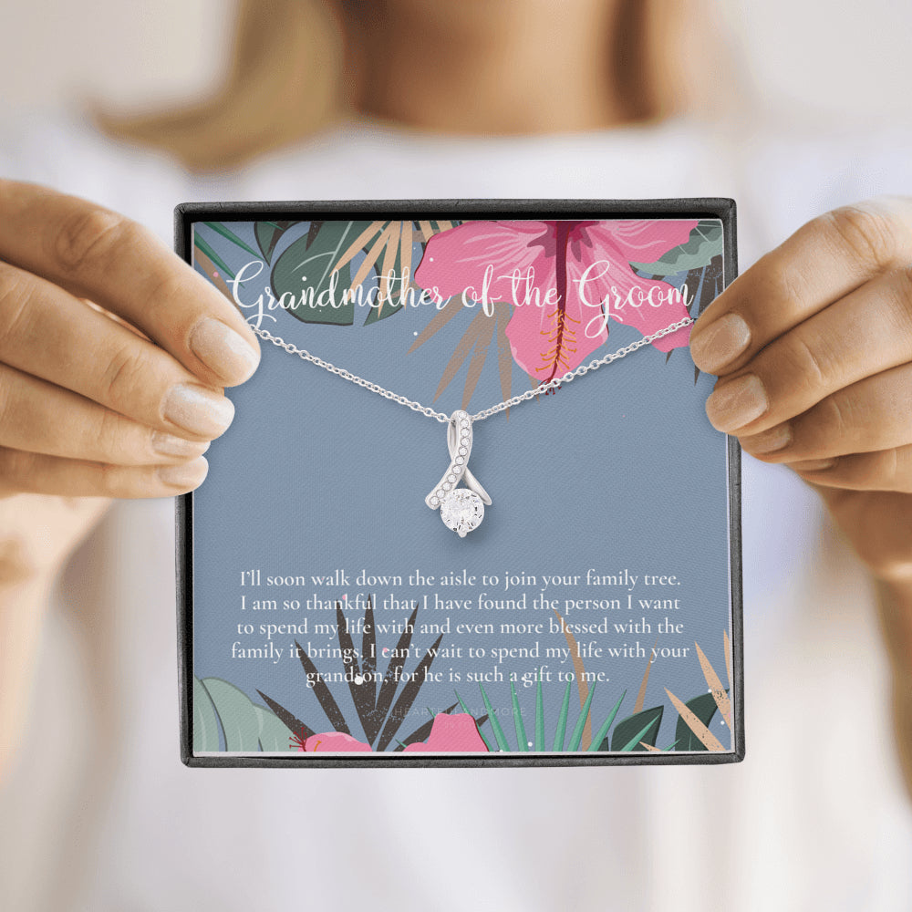 Grandmother of the Groom Gift Necklace, Grandma Wedding Gift, Nana, Bridal Shower, Rehearsal Dinner, Thank You Gift