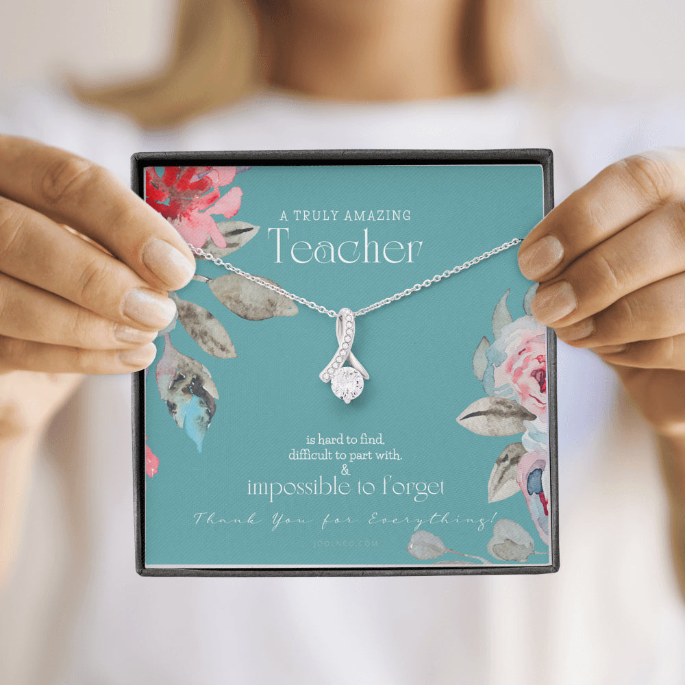 Teacher Gift, Gift for Teacher Necklace, A Truly Amazing Teacher Appreciation Gift