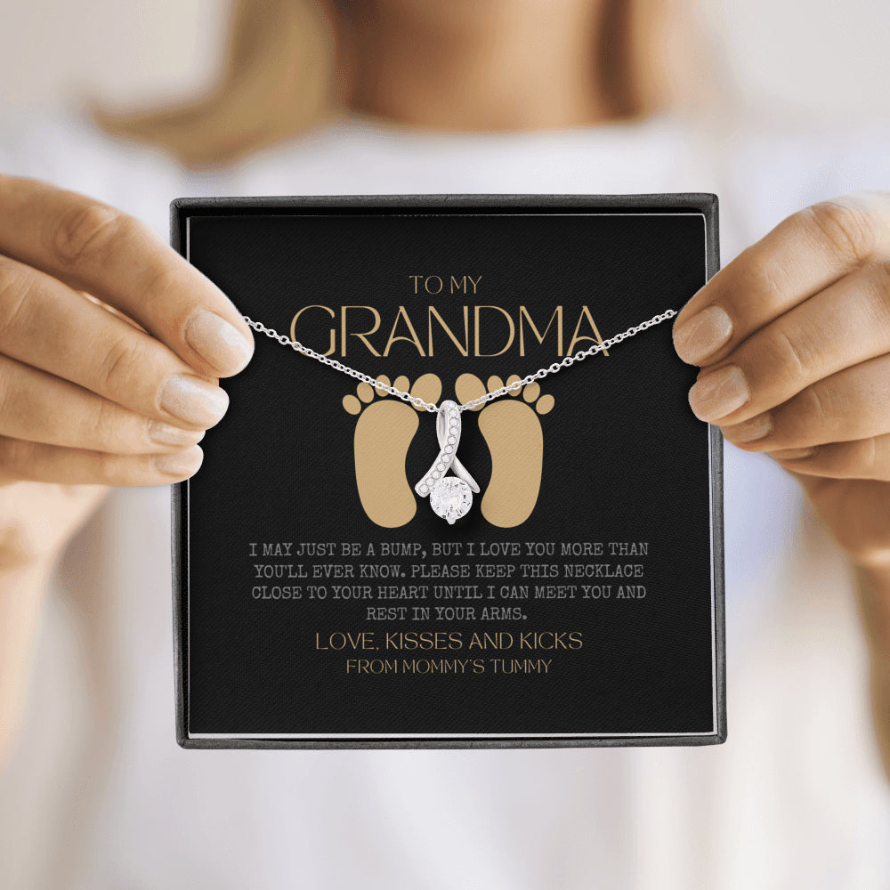 New Grandma Gift | Mom to Grandma Necklace | Pregnancy Announcement Grandparent | Gifts for Grandma | First Time Grandma Gifts | Mothers Day Gift | New Grandma Necklace | I May Just Be A Bump But I Love You More Than You Ever Know | Baby shower gift