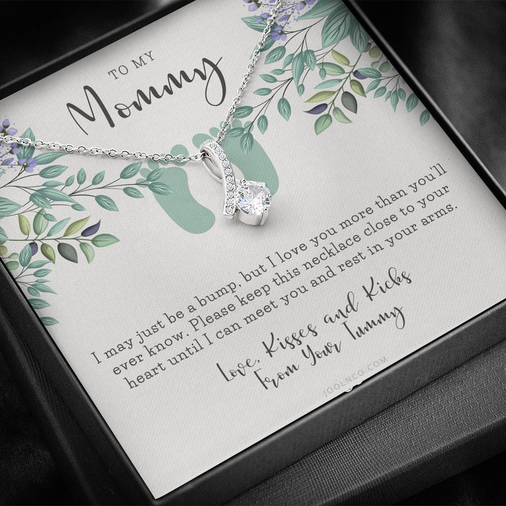 ALLURING BEAUTY Necklace | Mom to be gift | New Mommy Gift Necklace | Pregnant Wife Gift | I May Just Be A Bump But I Love You | To mummy from bump | To Mommy to be