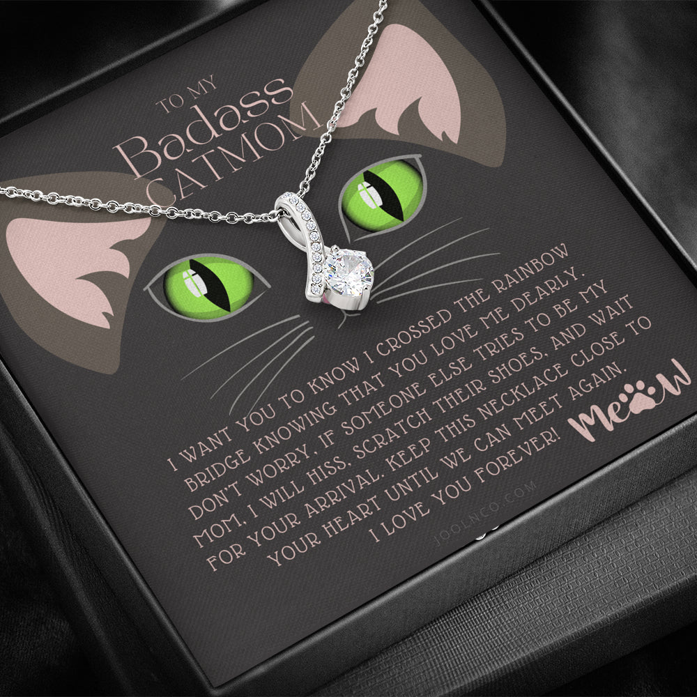 ALLURING BEAUTY Necklace, To My Badass Cat Mom, Until We Can Meet Again Necklace, Loss of Cat memorial necklace, Cat loss gifts, Rainbow Bridge Cat, Pet sympathy gift