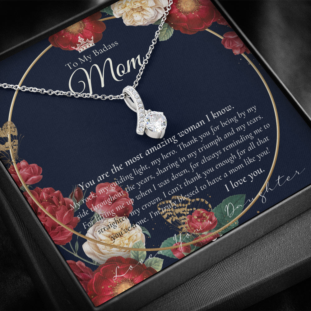 ALLURING BEAUTY Necklace | To My Badass Mom Necklace | Mother’s Day Gift | Daughter to Mom Gift | Gift from Daughter to Mom on Wedding Day | Mom gift | Birthday Gift
