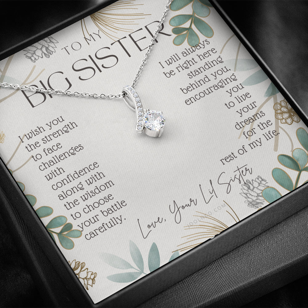 ALLURING BEAUTY Necklace, To My Sister, Live Your Dreams, Gift for Big Sister from Little Sister, Sister Birthday, Graduation, Christmas Present