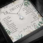 ALLURING BEAUTY Necklace, To My Little Sister, Live Your Dreams, Gift for Little Sister from Big Sister, Sister Birthday, Graduation, Christmas Present