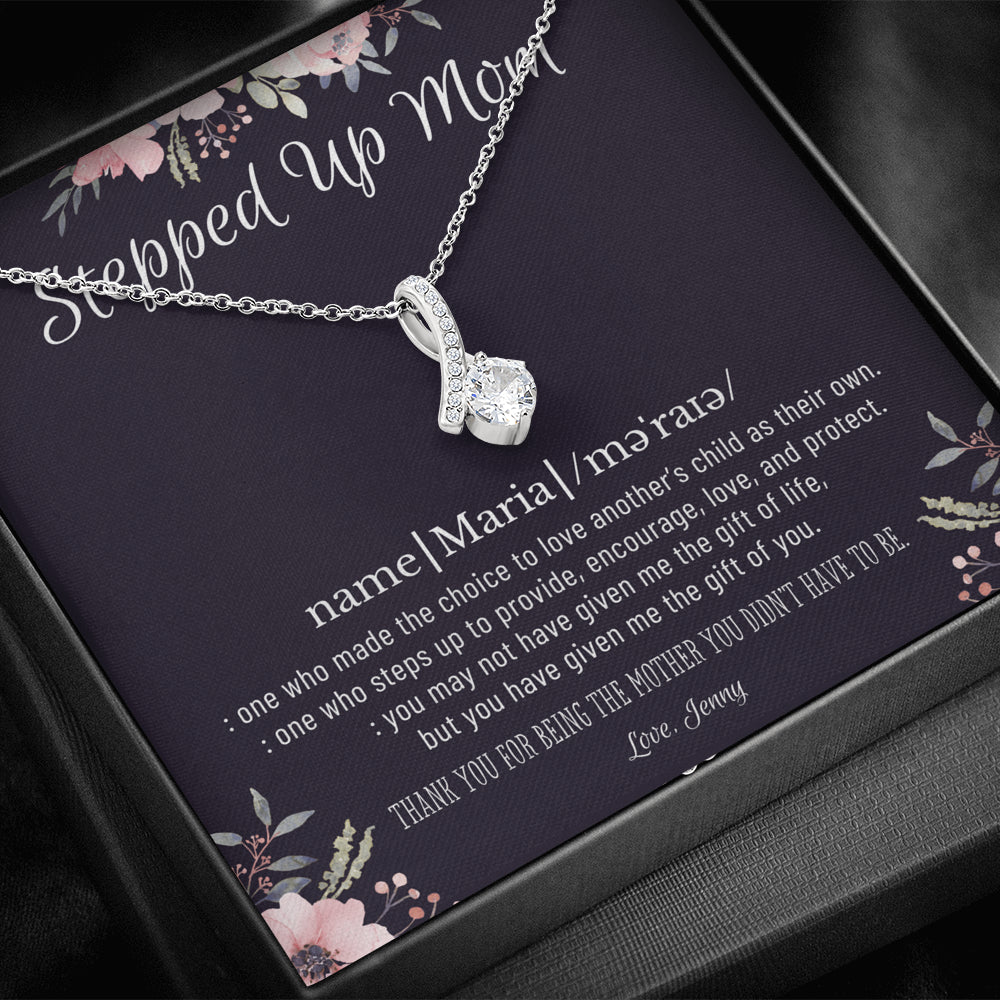 Stepmom Necklace, Stepmom Birthday Gift Idea, Meaningful Stepmom Gift, Thank You Stepmom, Unbiological Mom Gift, Bonus Mom Necklace