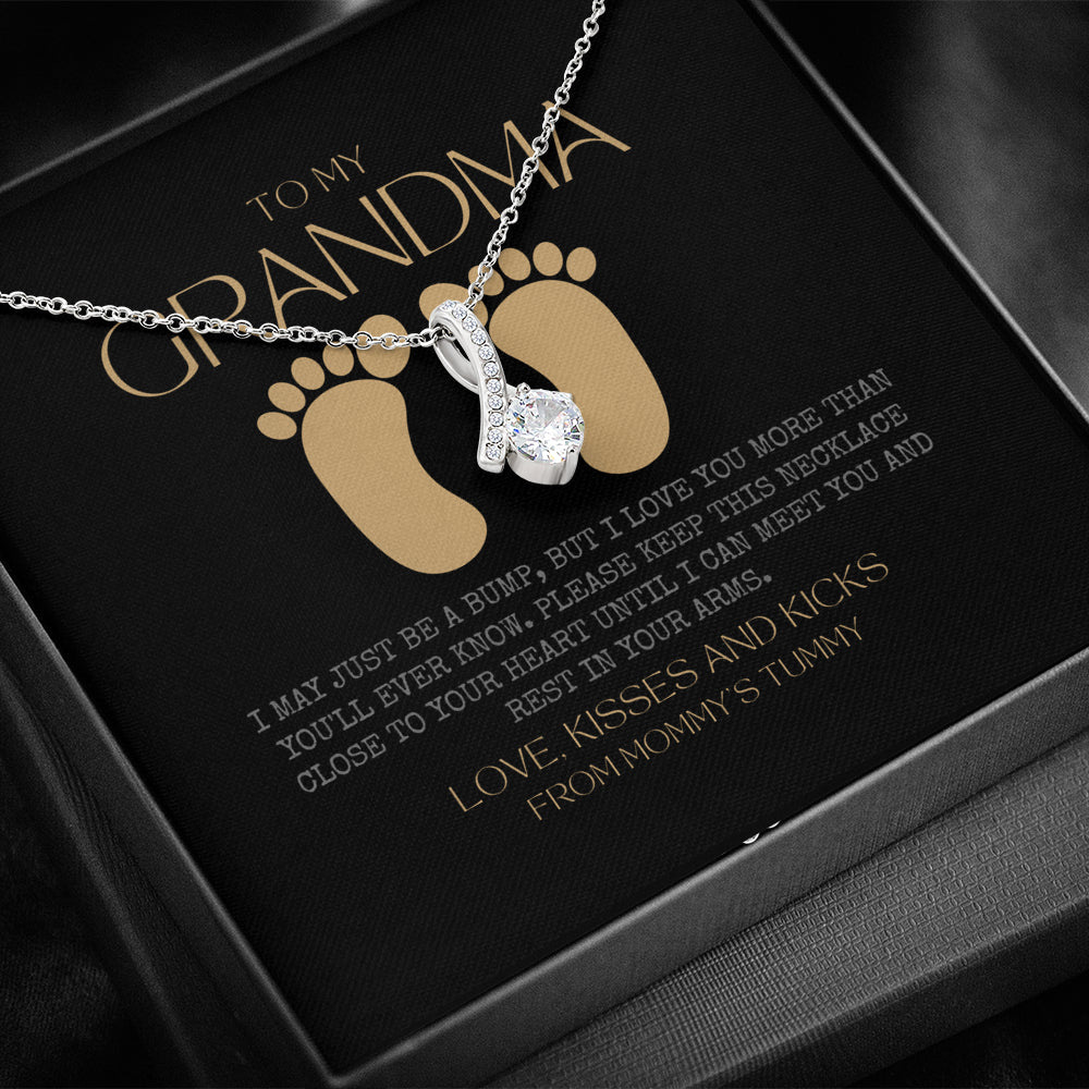 New Grandma Gift | Mom to Grandma Necklace | Pregnancy Announcement Grandparent | Gifts for Grandma | First Time Grandma Gifts | Mothers Day Gift | New Grandma Necklace | I May Just Be A Bump But I Love You More Than You Ever Know | Baby shower gift