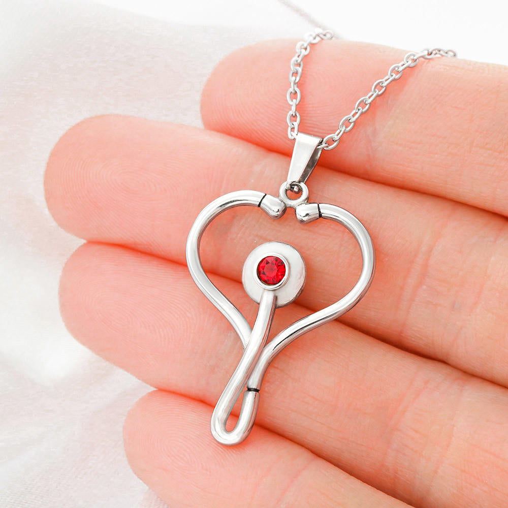 To My Beautiful Mom Necklace | Beautiful Mom Gift | Mother’s Day Gift | Birthday Gift | Gift from Daughter on Wedding Day | Nurse Mom Gift | Gift for Nurse Mom | Stethoscope Necklace | Nurse Mom Necklace