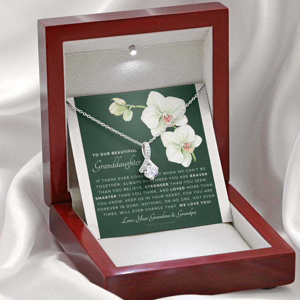 ALLURING BEAUTY Necklace, Gift for Granddaughter from Grandma & Grandpa, To Our Granddaughter, Live Your Dreams, Birthday, Graduation, Christmas