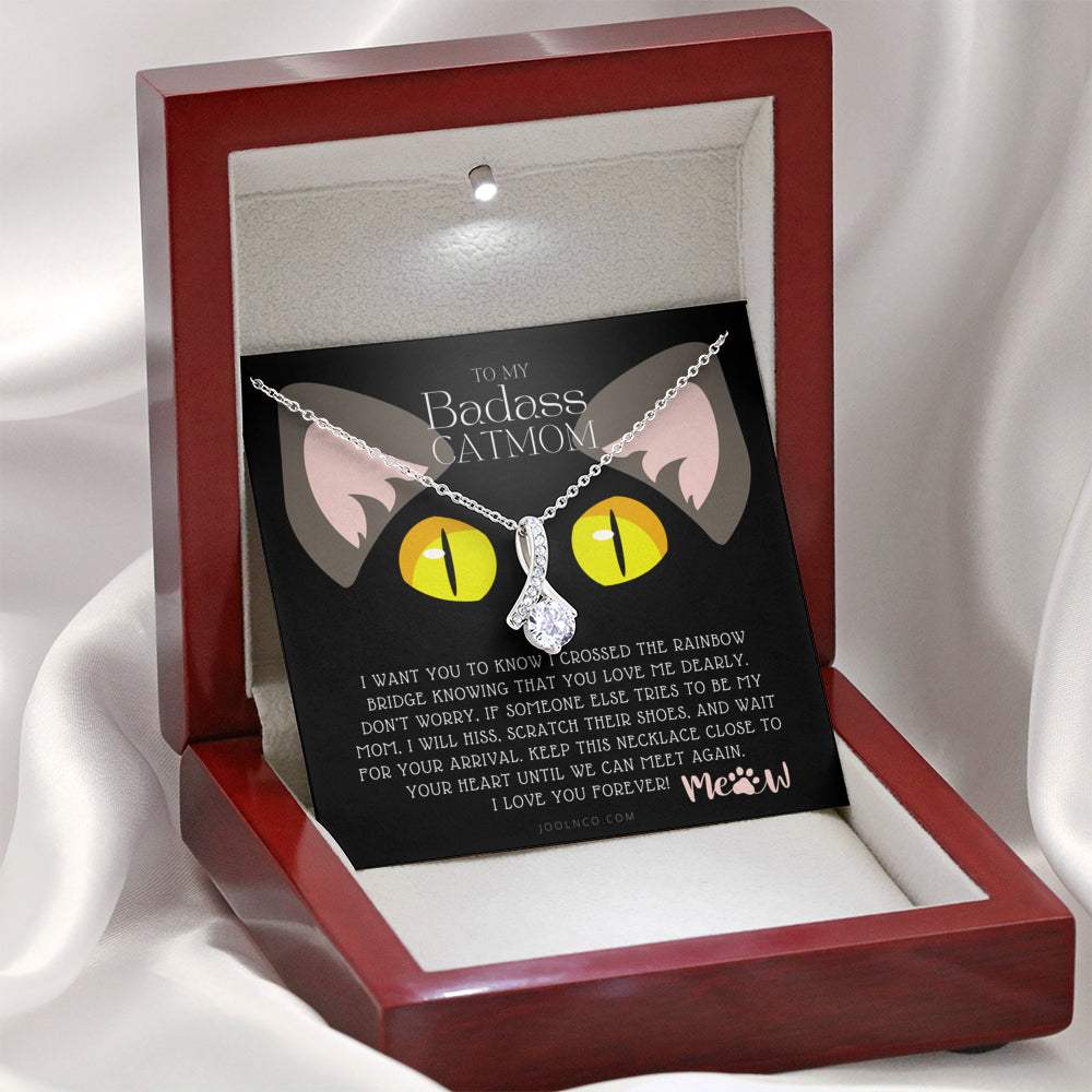 ALLURING BEAUTY Necklace, To My Badass Cat Mom, Until We Can Meet Again Necklace, Loss of Cat memorial necklace, Cat loss gifts, Rainbow Bridge Cat, Pet sympathy gift