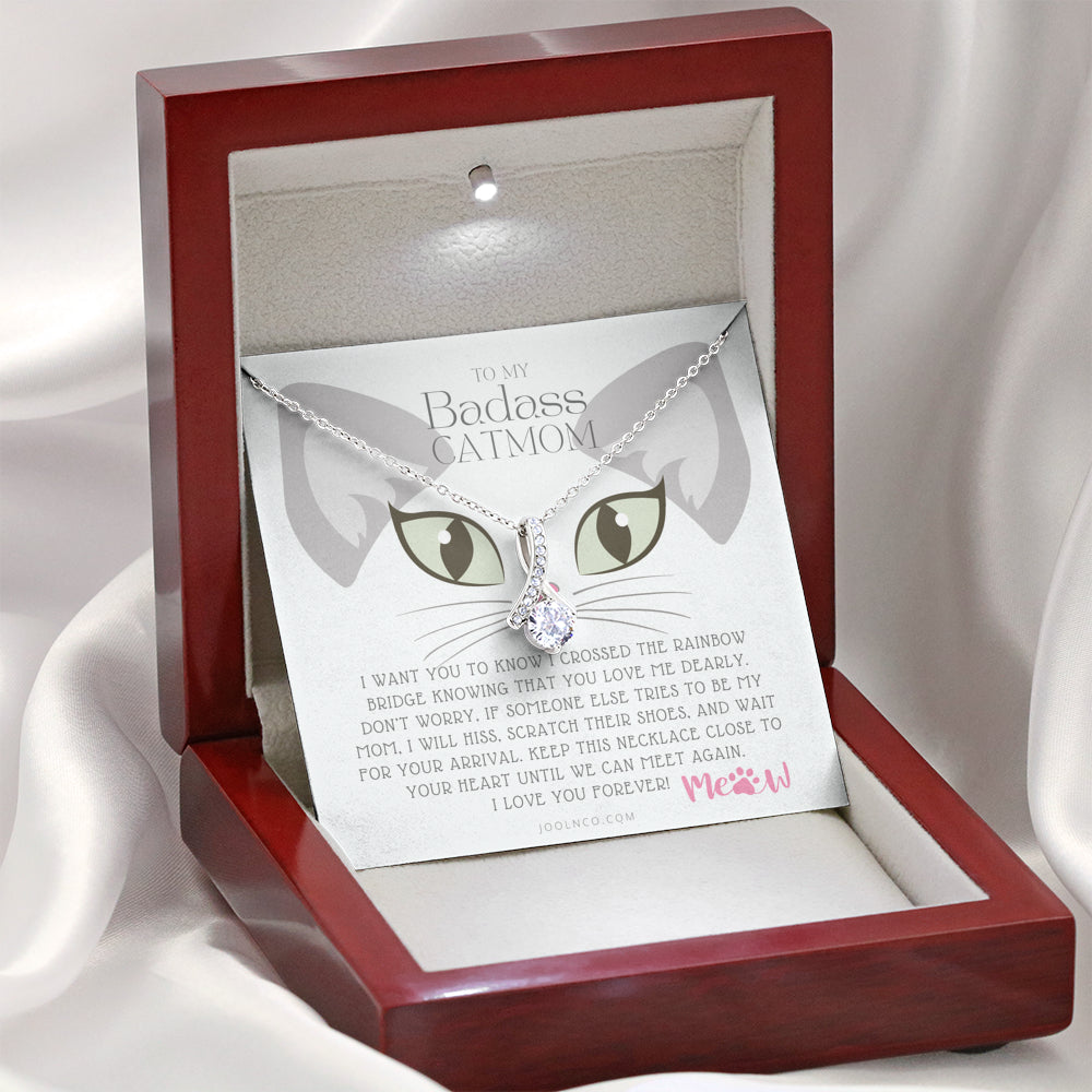 To My Badass Cat Mom, Until We Can Meet Again Necklace, Loss of Cat memorial necklace, Cat loss gifts, Rainbow Bridge Cat, Pet sympathy gift