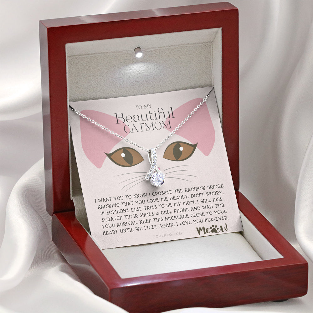 To My Cat Mama, To My Beautiful Cat Mom, Cat loss gifts, Rainbow Bridge Cat, Pet sympathy gift, Cat loss necklace, Until We Meet Again Necklace, Loss of Cat memorial necklace