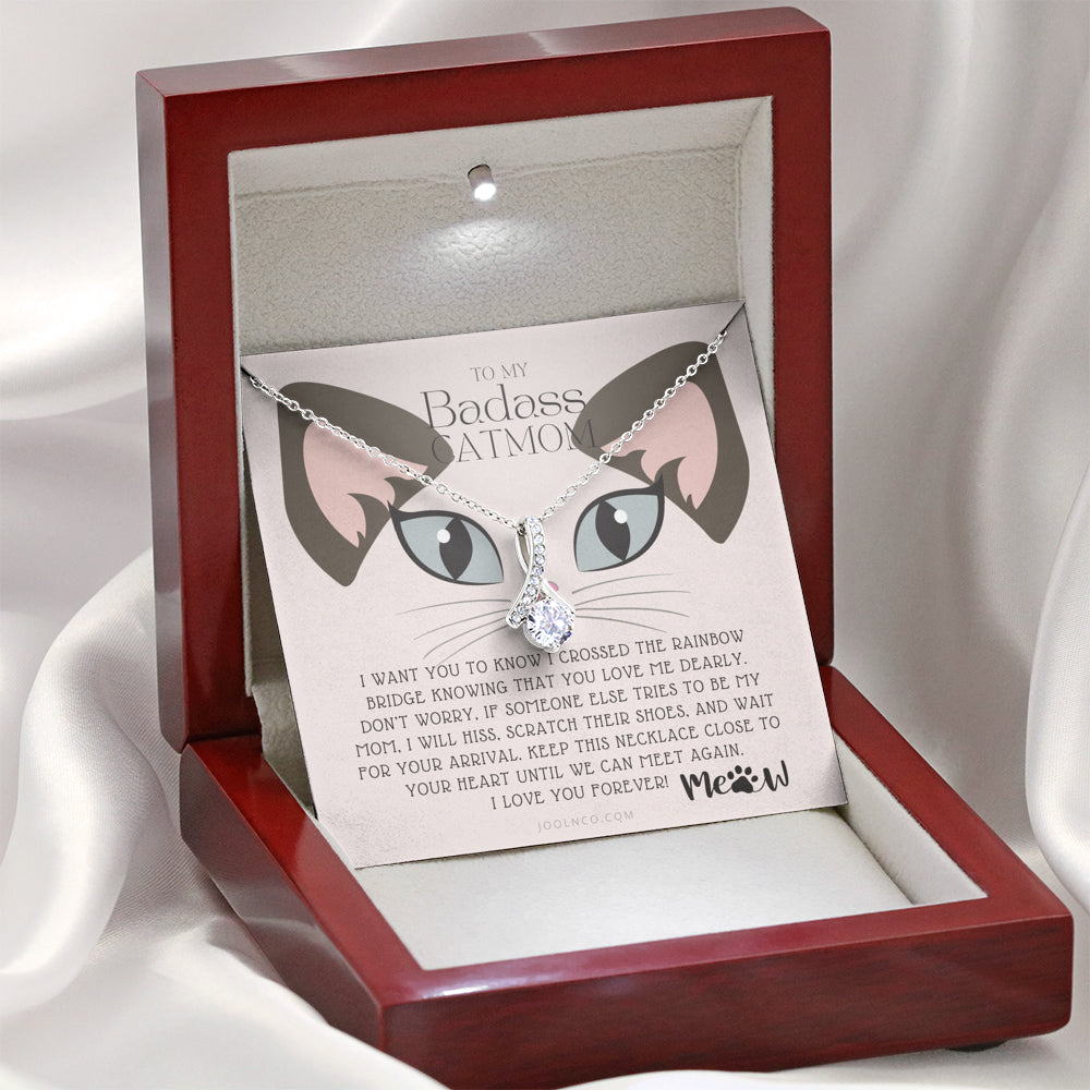 ALLURING BEAUTY Necklace, To My Badass Cat Mom, Until We Can Meet Again Necklace, Loss of Cat memorial necklace, Cat loss gifts, Rainbow Bridge Cat, Pet sympathy gift
