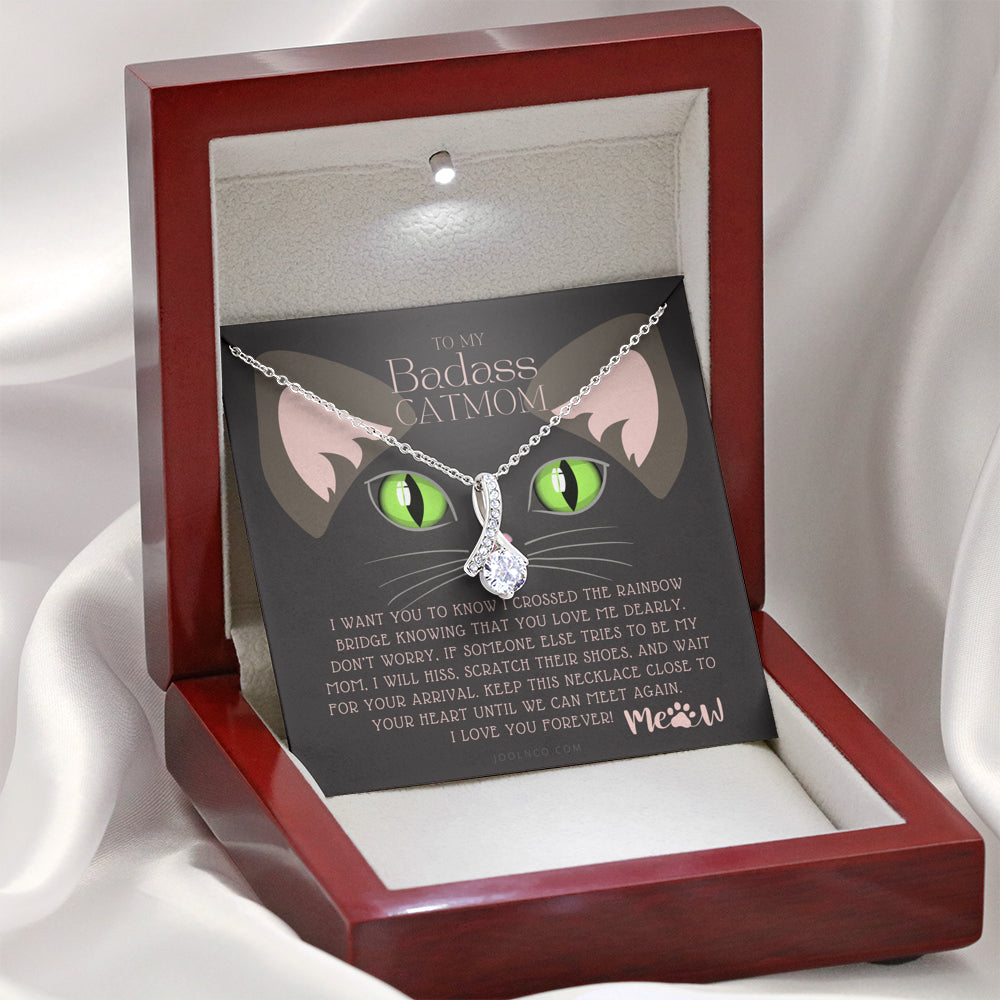 ALLURING BEAUTY Necklace, To My Badass Cat Mom, Until We Can Meet Again Necklace, Loss of Cat memorial necklace, Cat loss gifts, Rainbow Bridge Cat, Pet sympathy gift