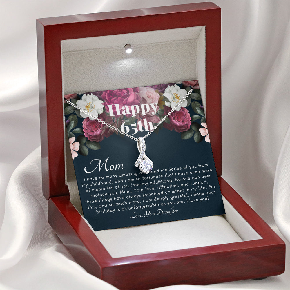 Mother's 65th Birthday Gift | Gift for Mom on her birthday | Gift For Mom from Daughter | Mom Necklace | Best Mom Gift Message Card