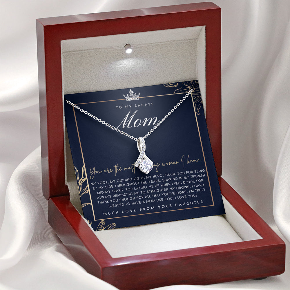 ALLURING BEAUTY necklace | Badass Mom Gift | To My Badass Mom Necklace | Mother’s Day Gift | Daughter to Mom Gift | Gift from Daughter to Mom on Wedding Day | Mom gift