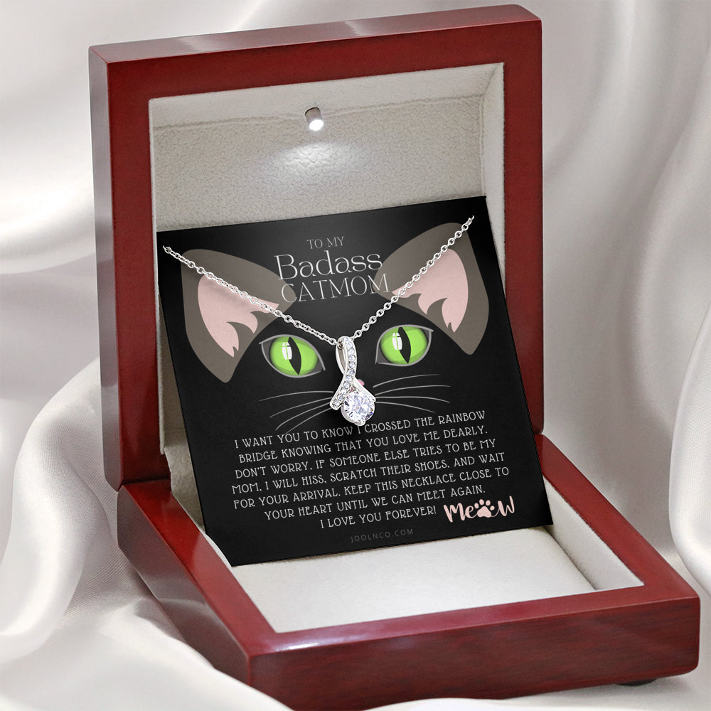 ALLURING BEAUTY Necklace, To My Badass Cat Mom, Until We Can Meet Again Necklace, Loss of Cat memorial necklace, Cat loss gifts, Rainbow Bridge Cat, Pet sympathy gift