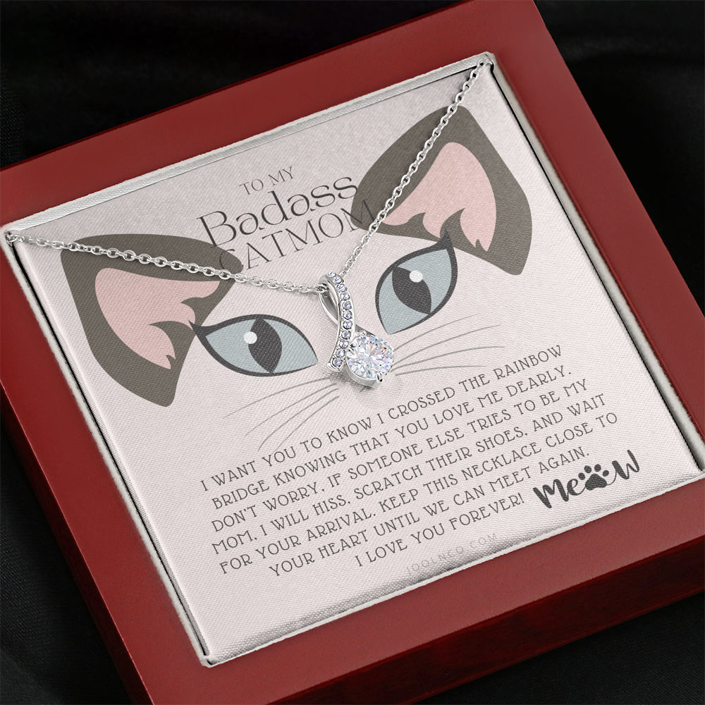 ALLURING BEAUTY Necklace, To My Badass Cat Mom, Until We Can Meet Again Necklace, Loss of Cat memorial necklace, Cat loss gifts, Rainbow Bridge Cat, Pet sympathy gift