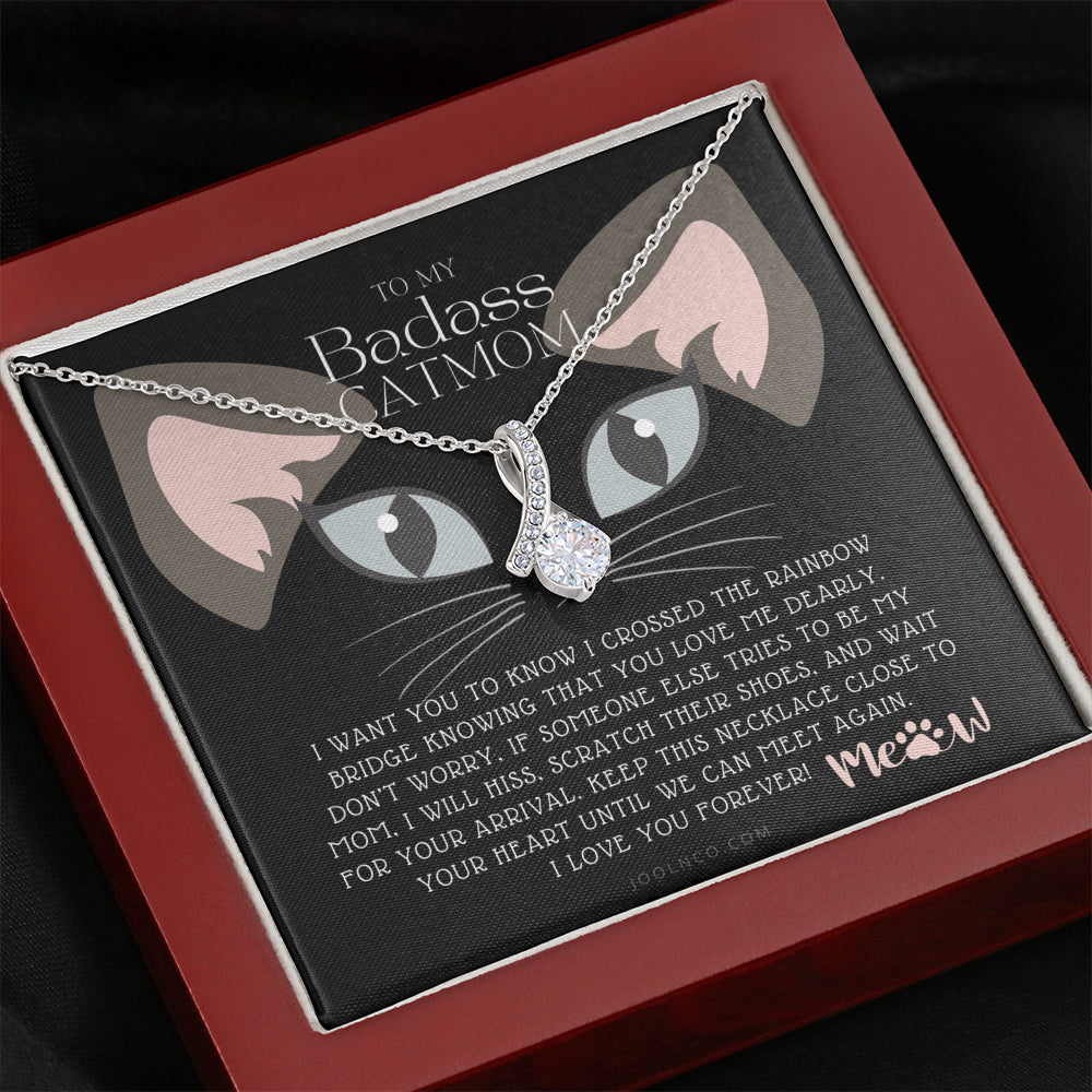 ALLURING BEAUTY Necklace, To My Badass Cat Mom, Until We Can Meet Again Necklace, Loss of Cat memorial necklace, Cat loss gifts, Rainbow Bridge Cat, Pet sympathy gift