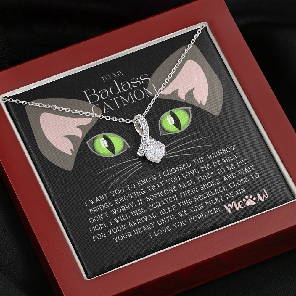 ALLURING BEAUTY Necklace, To My Badass Cat Mom, Until We Can Meet Again Necklace, Loss of Cat memorial necklace, Cat loss gifts, Rainbow Bridge Cat, Pet sympathy gift