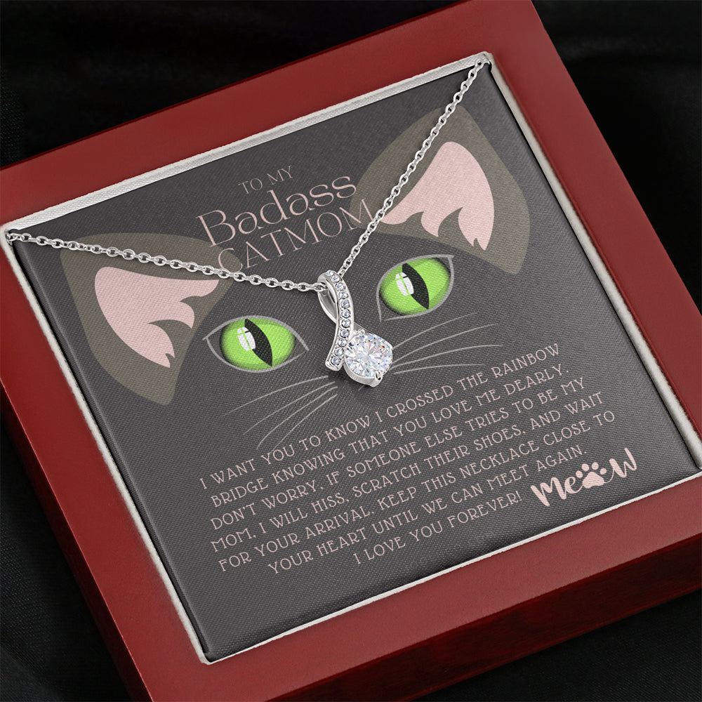 ALLURING BEAUTY Necklace, To My Badass Cat Mom, Until We Can Meet Again Necklace, Loss of Cat memorial necklace, Cat loss gifts, Rainbow Bridge Cat, Pet sympathy gift