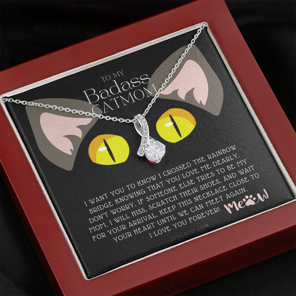 ALLURING BEAUTY Necklace, To My Badass Cat Mom, Until We Can Meet Again Necklace, Loss of Cat memorial necklace, Cat loss gifts, Rainbow Bridge Cat, Pet sympathy gift