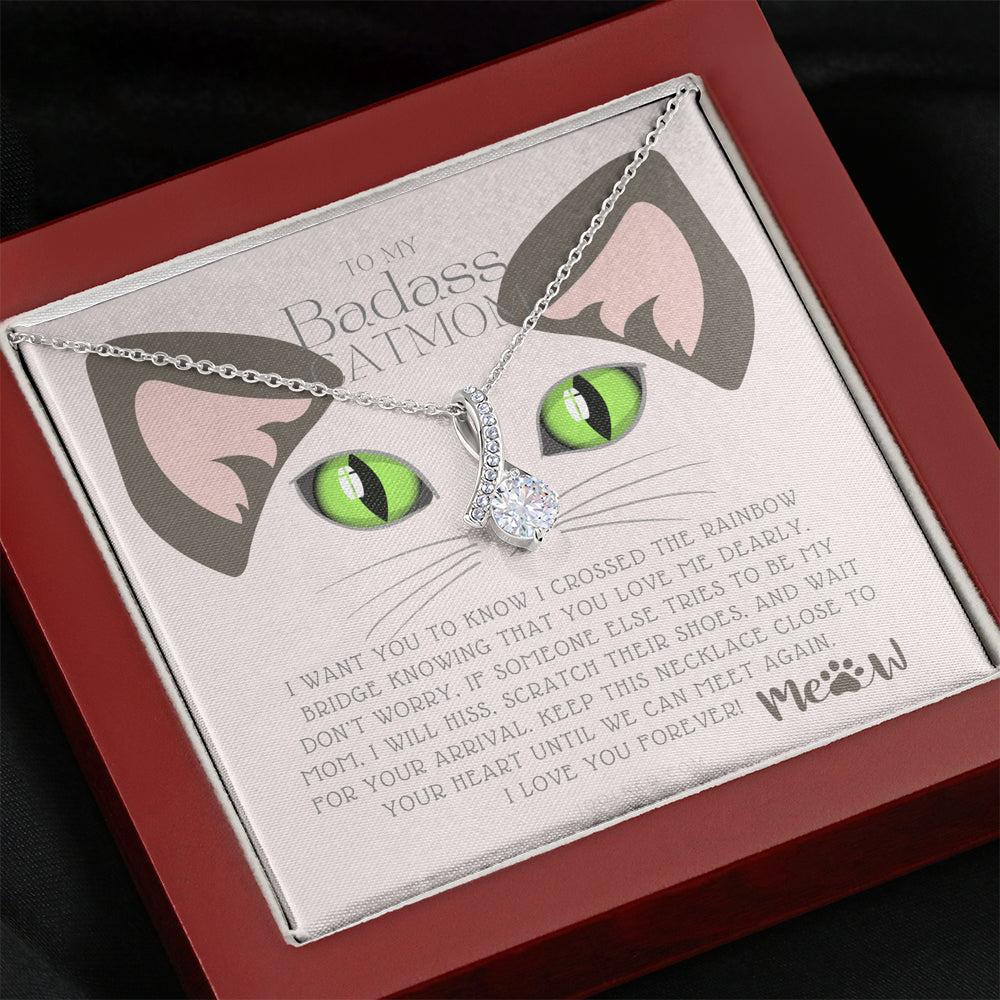 ALLURING BEAUTY Necklace, To My Badass Cat Mom, Until We Can Meet Again Necklace, Loss of Cat memorial necklace, Cat loss gifts, Rainbow Bridge Cat, Pet sympathy gift