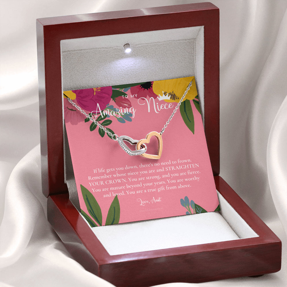To My Amazing Niece, Straighten Your Crown Necklace, Aunt Niece Necklace, Niece Birthday Gift, Niece Graduation Gift
