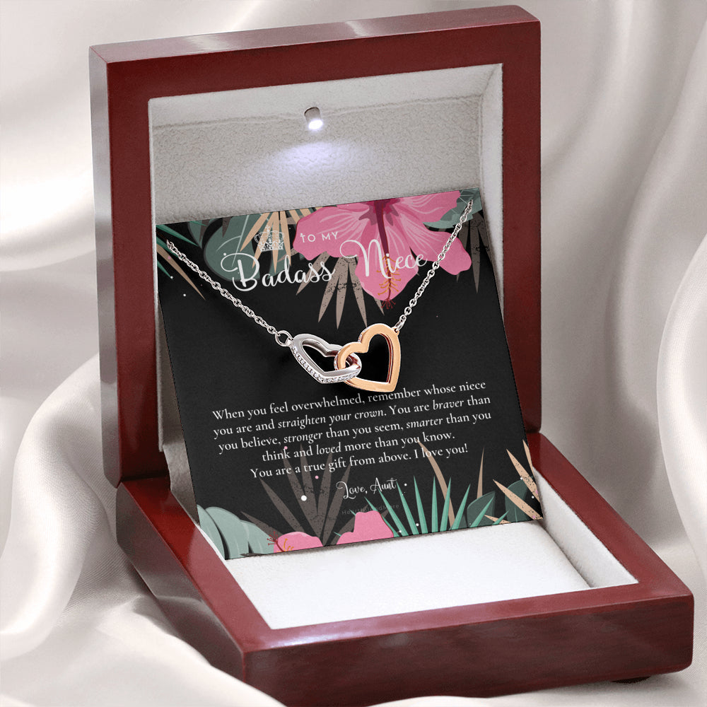 To My Badass Niece, Straighten Your Crown Necklace, Aunt Niece Necklace, Niece Birthday Gift, Niece Graduation Gift