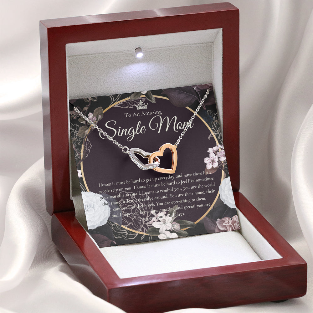Interlocking Necklace, Single Mom Gift, Mothers Day Gift, Present for Single mother, Super mom Necklace, Gift for Single Mother, Jewelry for Mom