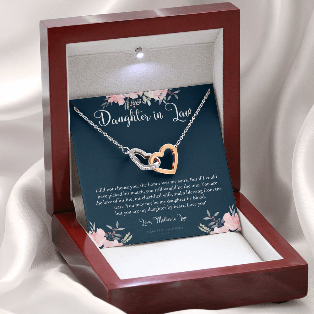 Daughter-In-Law Gift Necklace, Wedding Gift, Jewelry From Mother-In Law, Gift for Bride, Daughter-In-Heart