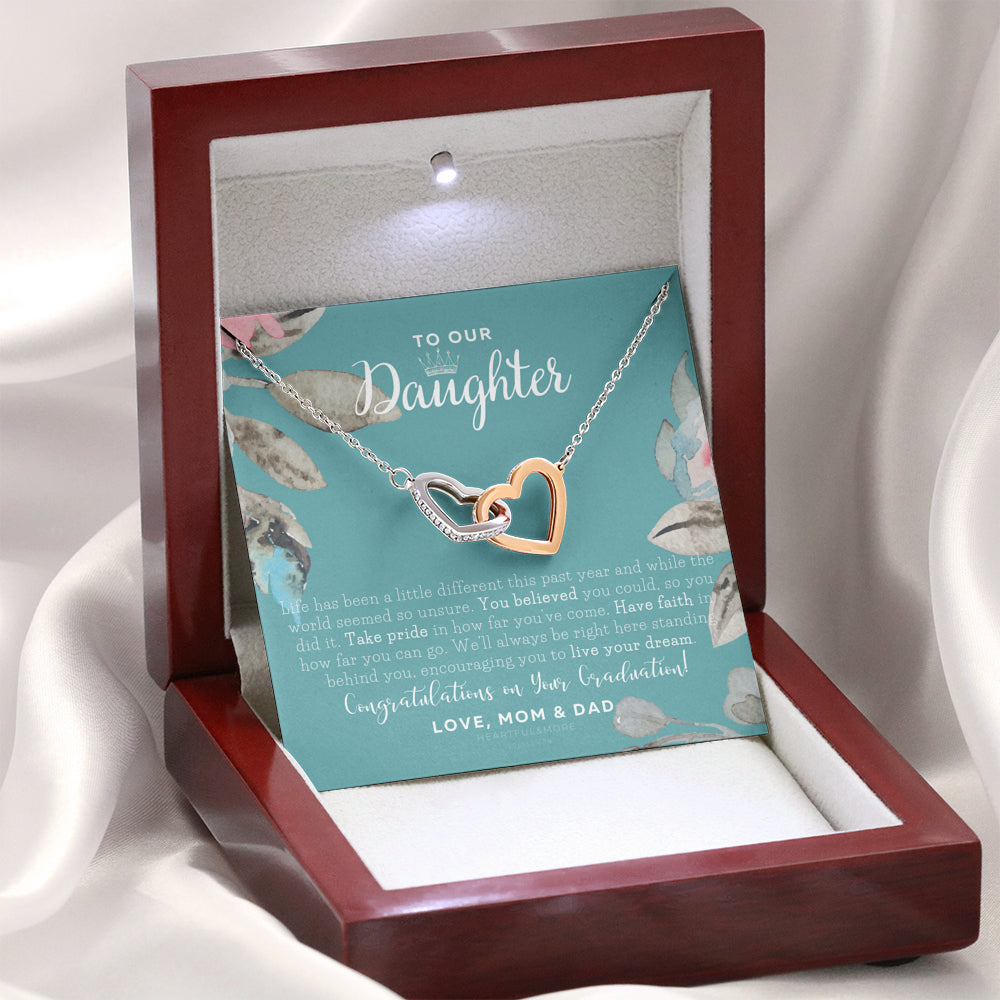 To Our Daughter, Straighten Your Crown Necklace, Parents Daughter Necklace, Daughter Graduation Gift, Graduation on Pandemic