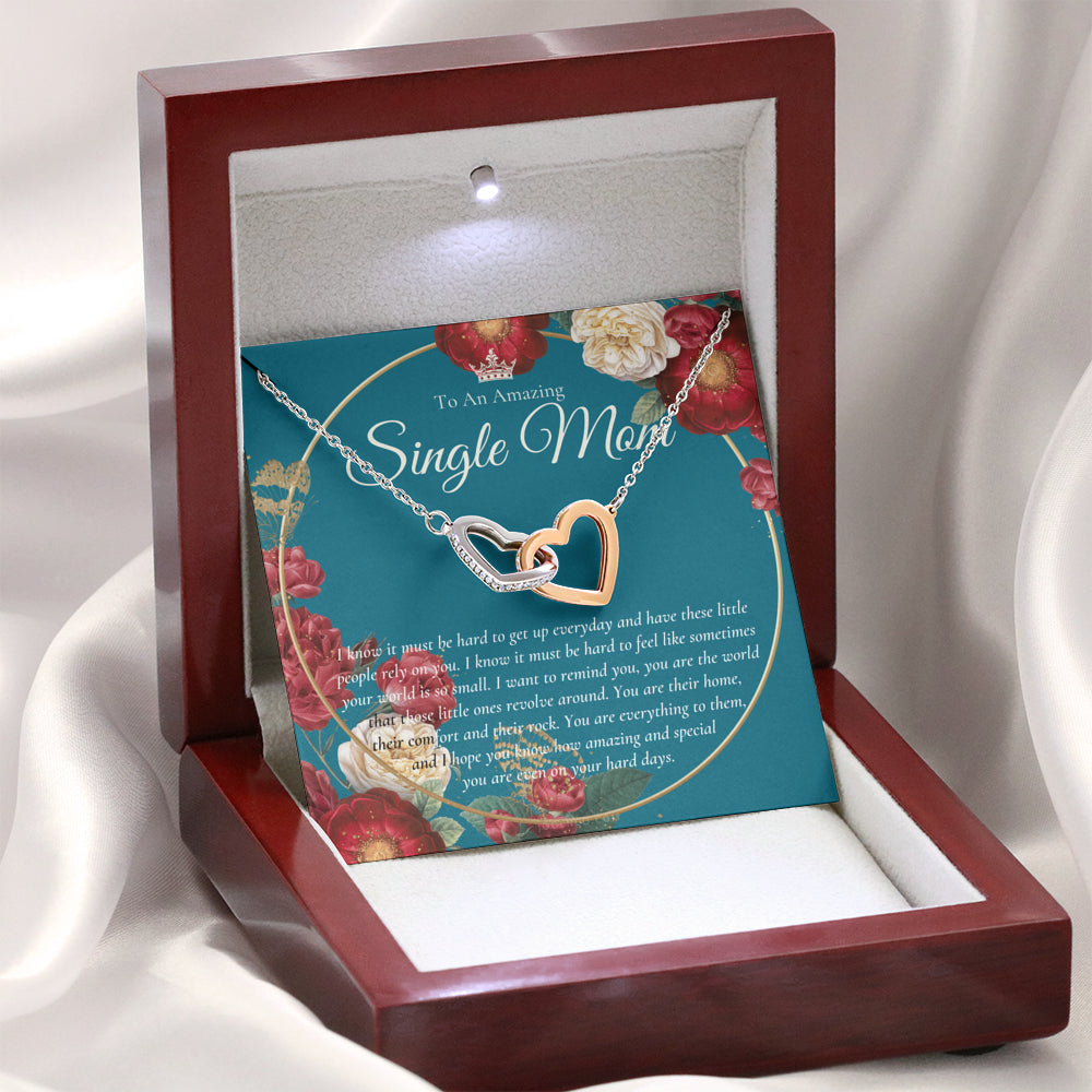 Interlocking Necklace, Single Mom Gift, Mothers Day Gift, Present for Single mother, Super mom Necklace, Gift for Single Mother, Jewelry for Mom