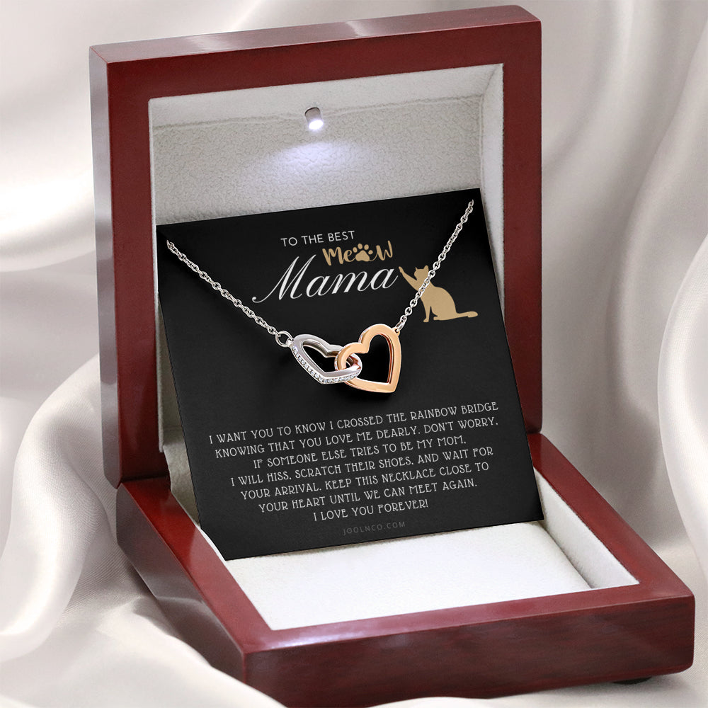 Interlocking Necklace, To My Cat Mom, To The Best Cat Mama, Until We Can Meet Again Necklace, Loss of Cat memorial necklace, Cat loss gifts, Rainbow Bridge Cat, Pet sympathy gift