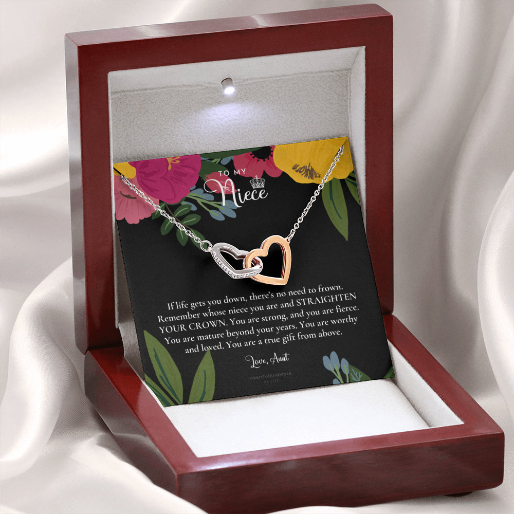To My Badass Niece, Straighten Your Crown Necklace, Aunt Niece Necklace, Niece Birthday Gift, Niece Graduation Gift