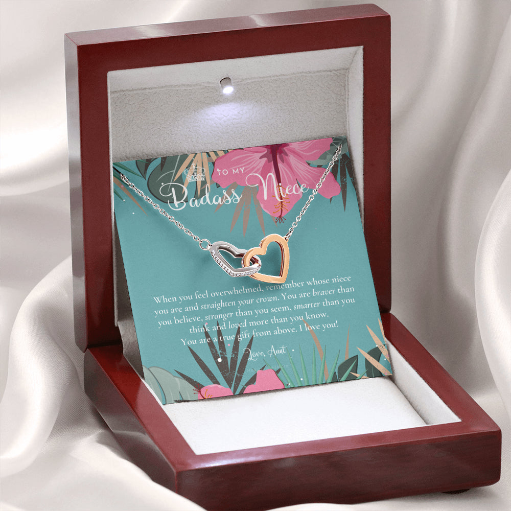 To My Badass Niece, Straighten Your Crown Necklace, Aunt Niece Necklace, Niece Birthday Gift, Niece Graduation Gift