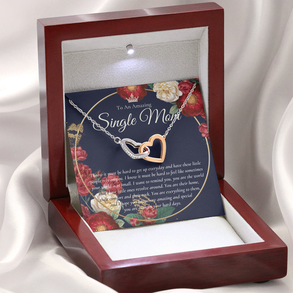 Interlocking Necklace, Single Mom Gift, Mothers Day Gift, Present for Single mother, Super mom Necklace, Gift for Single Mother, Jewelry for Mom