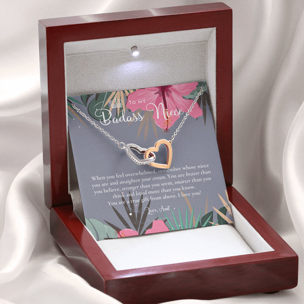 To My Badass Niece, Straighten Your Crown Necklace, Aunt Niece Necklace, Niece Birthday Gift, Niece Graduation Gift