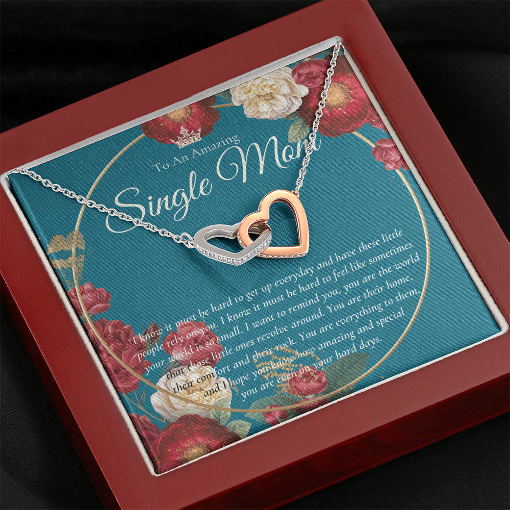 Interlocking Necklace, Single Mom Gift, Mothers Day Gift, Present for Single mother, Super mom Necklace, Gift for Single Mother, Jewelry for Mom