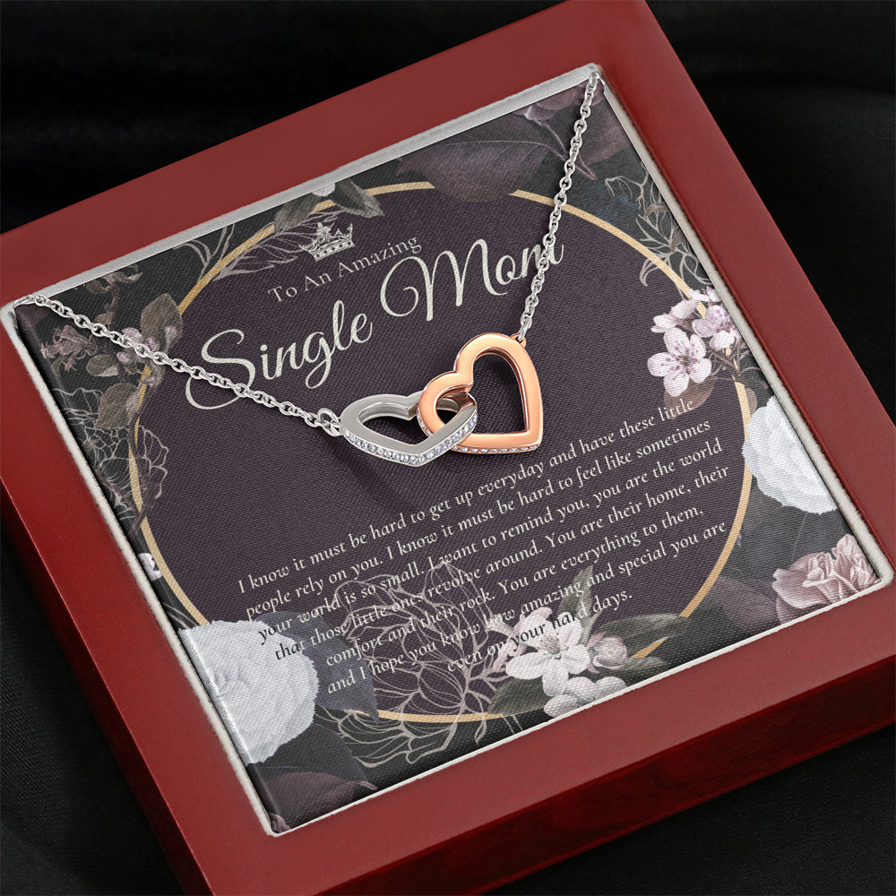 Interlocking Necklace, Single Mom Gift, Mothers Day Gift, Present for Single mother, Super mom Necklace, Gift for Single Mother, Jewelry for Mom